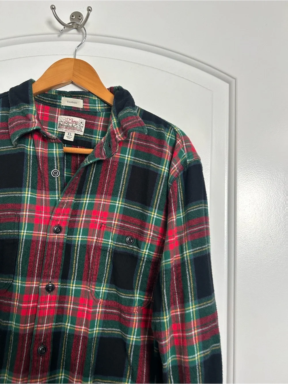 J. Crew Midweight Flannel Workshirt Plaid Size XL Preppy Fall Utility Minimalist